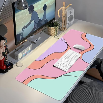 iCasso Desk Mat, XXL Large Mouse Pad with Stitched Edges, Anti-Slip Big Mousepad for Desktop, Keyboard Mat for Computer (Topographic)