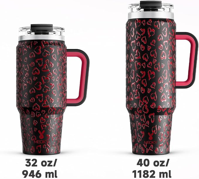 Meoky 40 oz Tumbler with Handle and Straw, Insulated Tumbler with Lid and Straw - Image 8