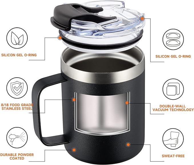 12oz Insulated Travel Coffee Mug - Image 4