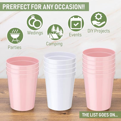 Yungyan 36 Pack 16 oz Stadium Cups Reusable Plastic Cups Blank Drink Stadium - Image 3
