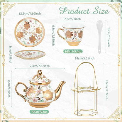 Zhehao 20 Pcs Porcelain Tea Set - Image 2