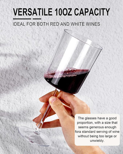 Ciaell 6 Pack Plastic Wine Glasses - 10 Oz Plastic Disposable Wine Glasses - Image 7