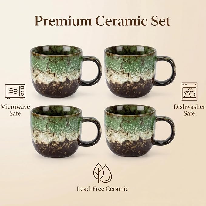 Ceramic Espresso Cups 5oz Small Modern Coffee Cup Thick Walled, Matcha Cups - Image 4