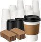 YEEHAW 12 oz Disposable Paper Coffee Cups, 100 Pack | Includes Lids & Sleeves by YEEHAW