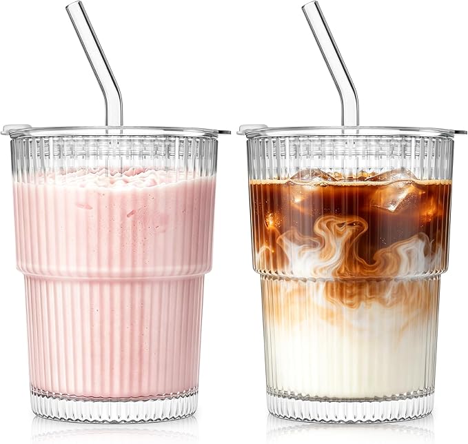 SoulTimes 13oz Ribbed Glass Tumbler by SoulTimes