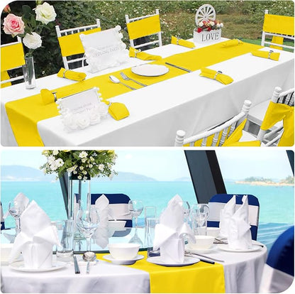 12 Pack Yellow Satin Table Runner 12 x 108 Inch Long Premium Table Runners - Image 6
