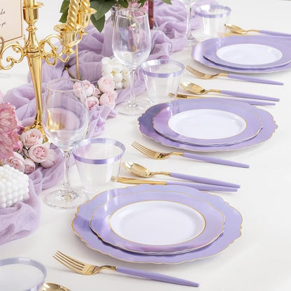 60pcs Purple Plates Disposable - Image 3