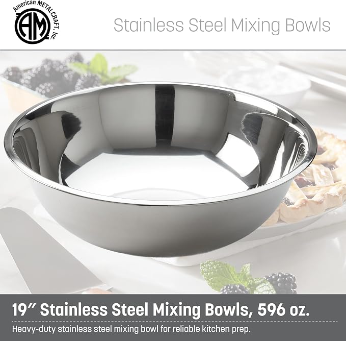 American Metalcraft 20 qt Stainless Steel Mixing Bowl - Image 2