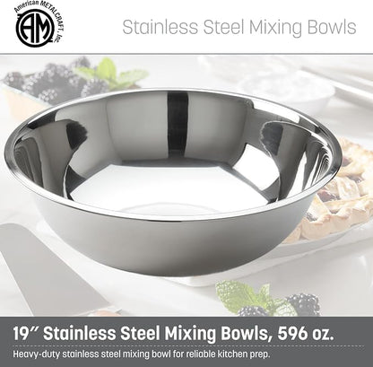 American Metalcraft 20 qt Stainless Steel Mixing Bowl - Image 2