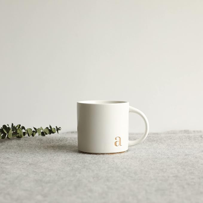 COLLECTIVE HOME Ceramic Coffee Mug, 15 oz Monogram Cup - Image 7