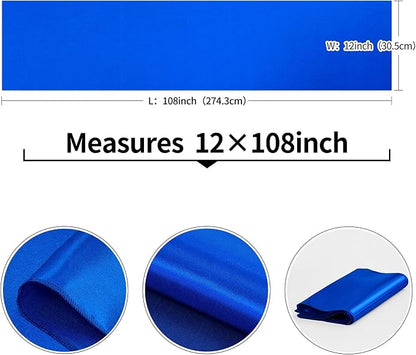 10-Pack Royal Blue Satin Table Runner 12 x 108 Inch Long Bright and Smooth Silk - Image 3