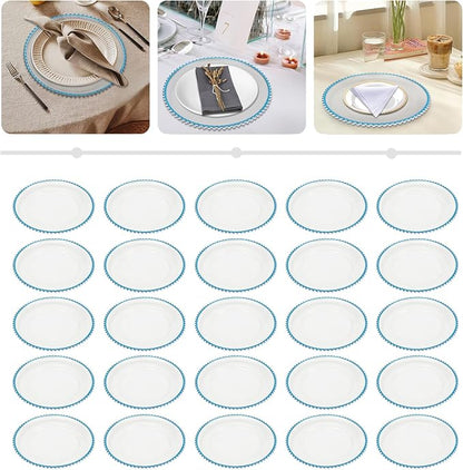 25 Pack Reusable Plastic Clear Charger Plates, 13 Inch Charger Plates - Image 3
