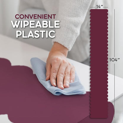 Burgundy Scallop Table Runner, Disposable Plastic, 5 Pack - Image 6