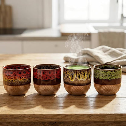 Japanese teacups set of four, suitable - Image 4