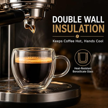 2.5oz Espresso Cups Set of 6, Small Expresso Shot Glass, Double Wall Insulated - Image 4