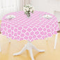 Smiry Round Plastic Table Cloth, Waterproof Vinyl Tablecloth with Flannel Backing for Round Tables, Wipeable Spillproof Tablecloths for Dining, Camping, Indoor and Outdoor (60" Round, Pink)
