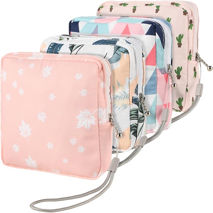 4Pcs Sanitary Napkin Storage Bag, Small Menstrual Period Bag Period Pouch by Unknown