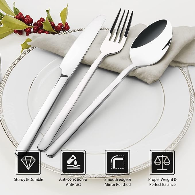 Silverware Set, 5 Piece Flatware Cutlery Set - Image 3
