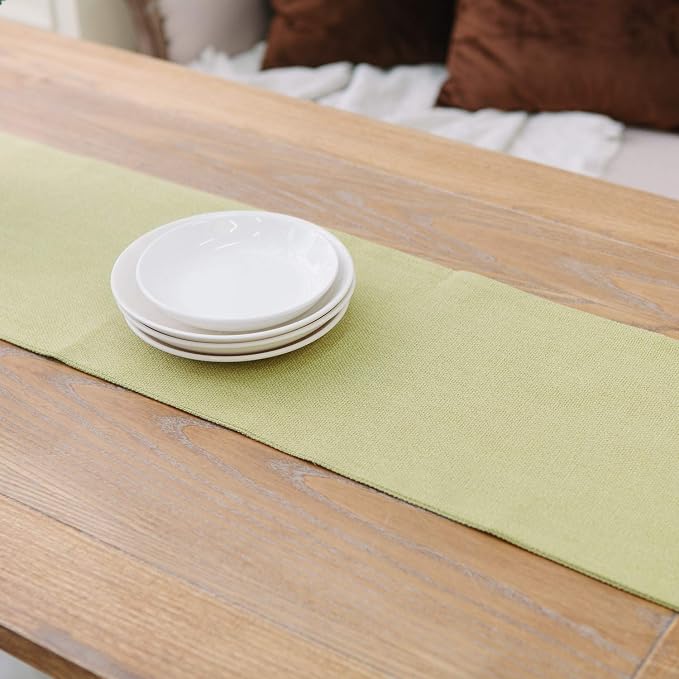 Soft Caddice Faux Linen 2 Side Table Runner, eco-Friendly Fabric Handcrafted - Image 3