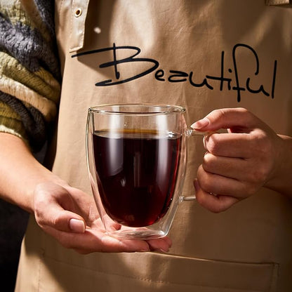 4-Pack 12 Oz Double Walled Glass Coffee Mugs - Image 5