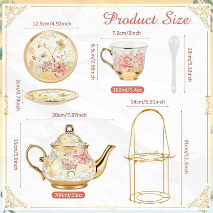 Zhehao 20 Pcs Porcelain Tea Set - Image 2