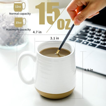 Hasense Coffee Mugs Set of 6, 15 oz Ceramic Coffee Cups - Image 2