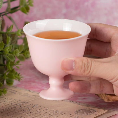 KAMMAK Ceramic Tea Cups Set of 2, 4 oz, Vintage Small Teacups, 723N | Hand - Image 4
