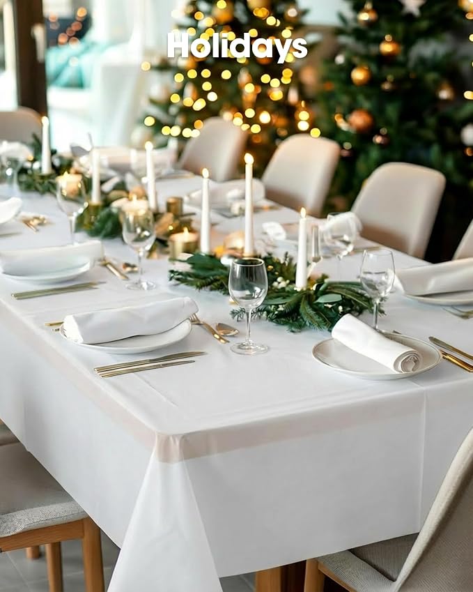 Pureegg Plastic Table Cloth Disposable 12 Pack, 54 x 108 Inch Table Cloths - Image 9