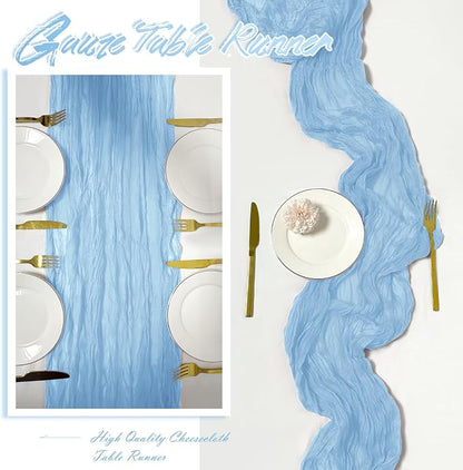 15 Pack Baby Blue Cheesecloth Table Runner 17 x 108 inch Cheese Cloth Table - Image 6