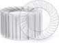 FOCUSLINE 100 Count Clear Plastic Plates 9 Inch, Disposable Heavy Duty Dinner by FOCUSLINE