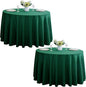 2-Pack Round 108-inch Blackish Green Table Cloths, Solid Stain and Wrinkle Resistant Circular Tablecloth, Premium Plain Weave Polyester Fabric Table Linen Covers for Hotel, Banquet