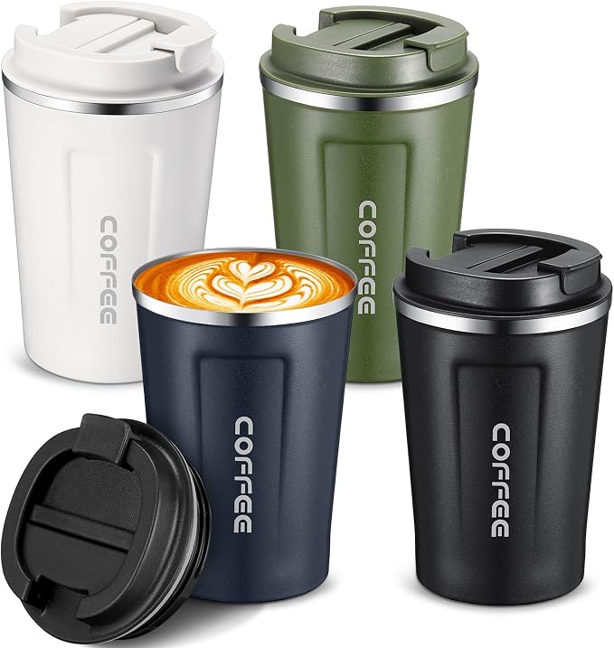 Sieral 4 Pcs 13 oz Travel Coffee Mug Insulated Reusable Coffee Cups by Sieral