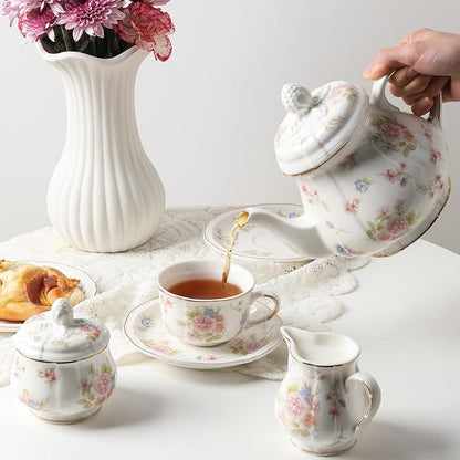 Sweejar 23 Pcs Floral Tea Sets - Image 5