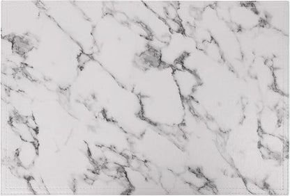 Marble Faux Leather PU Placemats, Set of 8, Easy to Clean, Heat & Stain Resistant for Conference Table,Dining Home Office Decor