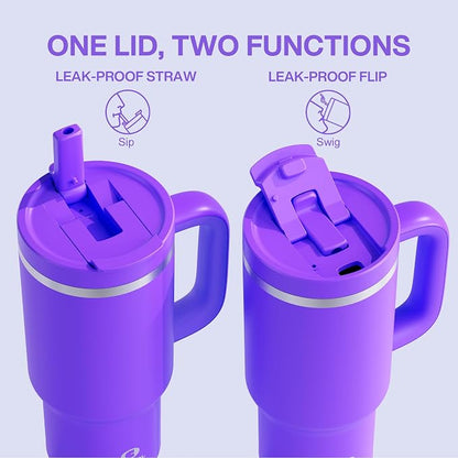 32 oz Tumbler with Handle and Straw: Stainless Steel Insulated Tumbler Keeps - Image 4
