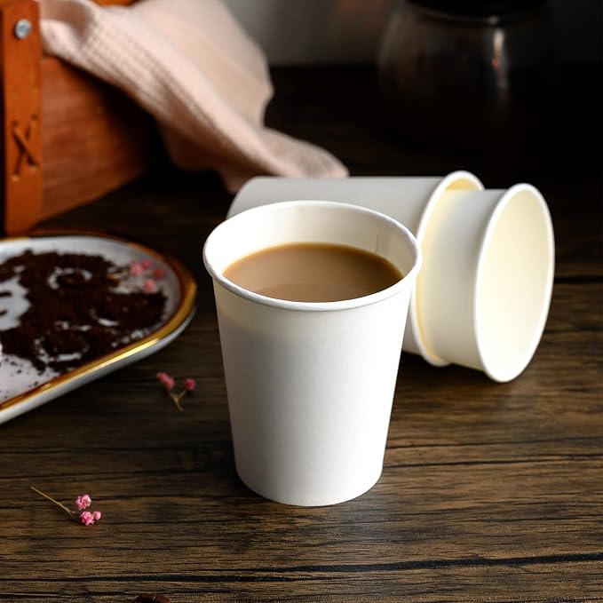 RACETOP 8 oz Disposable Paper Coffee Cups, 300 Pack | Leak-proof Paper - Image 3
