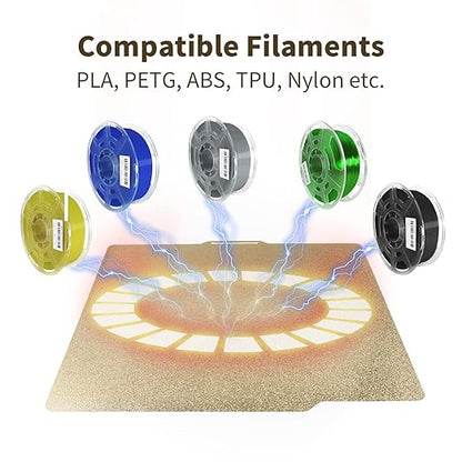 Double Sided Textured PEI Spring Steel Build Plate 257x257mm, Flexible PEI Print Bed PEI Sheet for Bambu Lab X1/X1C/P1P/P1S/P2S/A1 3D Printer