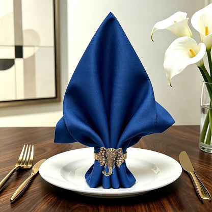 Elephant Napkin Rings Set of 6 Sparkly Rhinestone Africa Animal Napkin Holder - Image 3