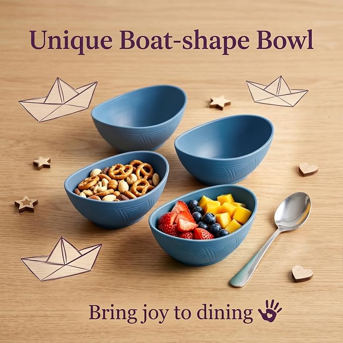 Snack Bowls Set of 6, Unbreakable Wheat Straw Bowls10oz, Small Prep Bowls - Image 4