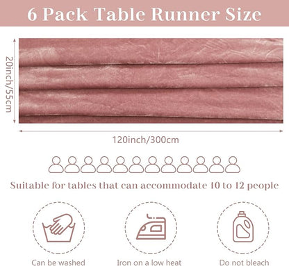 Velvet Table Runner 20 x 120 Inches 10ft Luxurious Thick Soft Velvet - Image 2