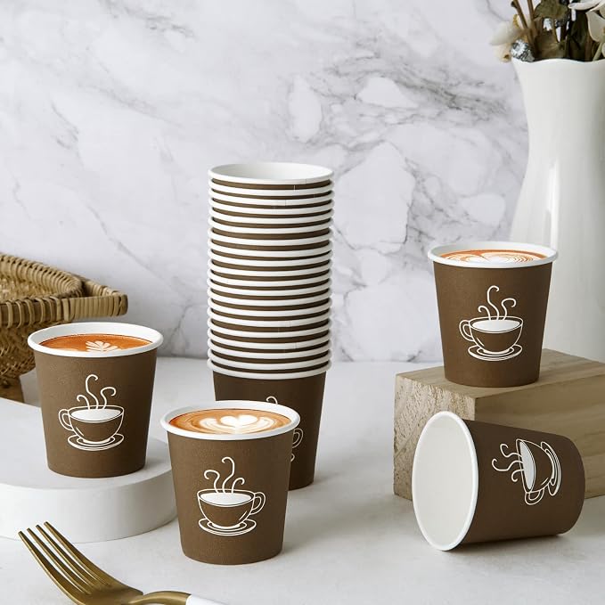 TV TOPVALUE 600 Pack 4 oz Paper Cups, Small Disposable Coffee Cups, Paper - Image 5