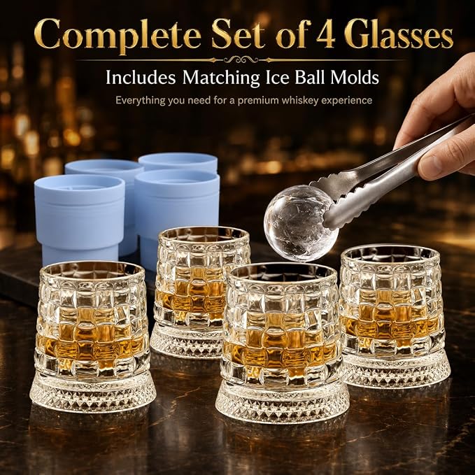 Spinning Whiskey Glasses, Rotating Glass, - Image 3