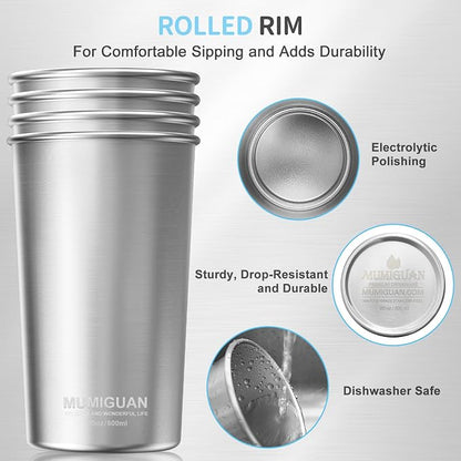 Stainless Steel Cups 20oz/600ml, Stainless Steel Pint Tumbler | Camping - Image 2