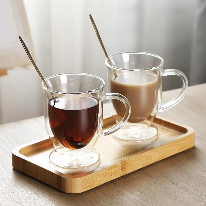 Gejoy 6 Sets Double Wall Glass Coffee Mugs - Image 2