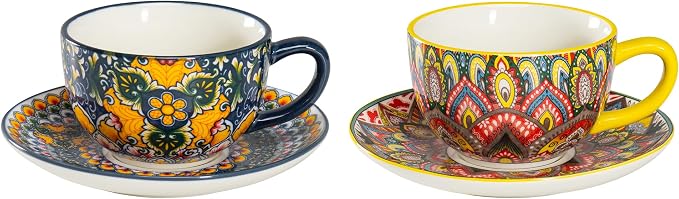 Henten Home Ceramic 8.5 oz Coffee Cups, Latte Cup by HentenHome