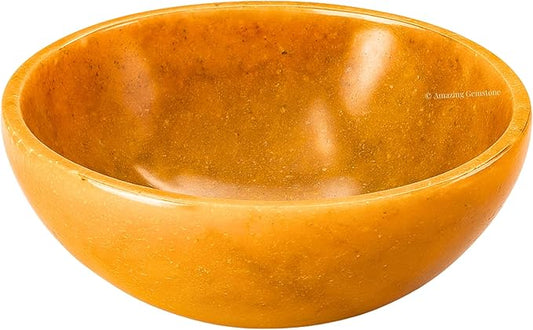 Yellow Jasper Crystal Bowl - 3 Inch Decorative Bowls for Room and Home Decor - Gemstone Healing Crystals for Elegant Display, Positive Energy Balance and Gift