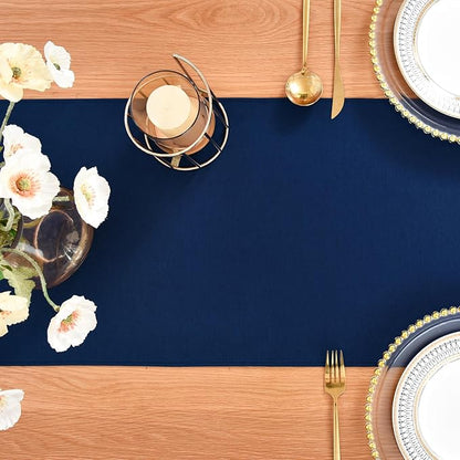 Faux Linen Table Runner Water Resistant 13 x 72 in, Coffee Table Runner - Image 7