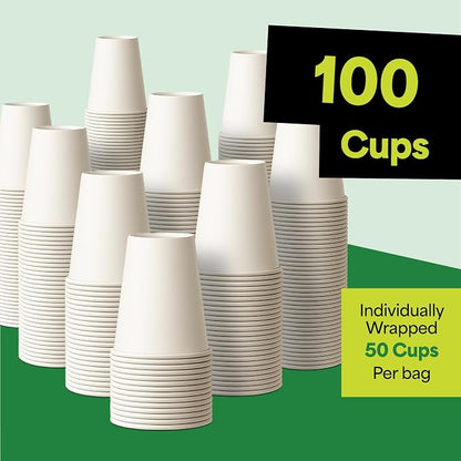 EconoHome 8 oz 100 Pack Disposable Coffee Paper Cups - Image 7