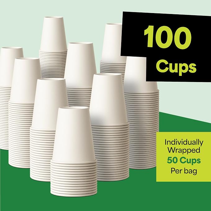 EconoHome 12 oz 100 Pack Disposable Coffee Paper Cups - Image 7