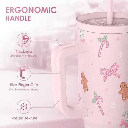 SANDJEST Christmas Theme 40oz Slider Tumbler - Image 3